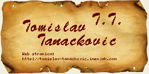 Tomislav Tanacković vizit kartica